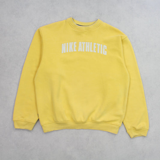 Vintage Nike Spell Out Sweatshirt Yellow - (S)
