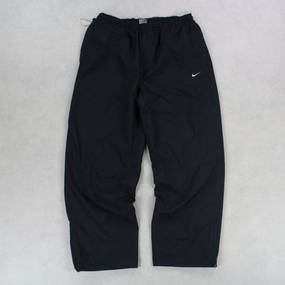 RARE 00s Baggy Nike Trackpants Black - (L)