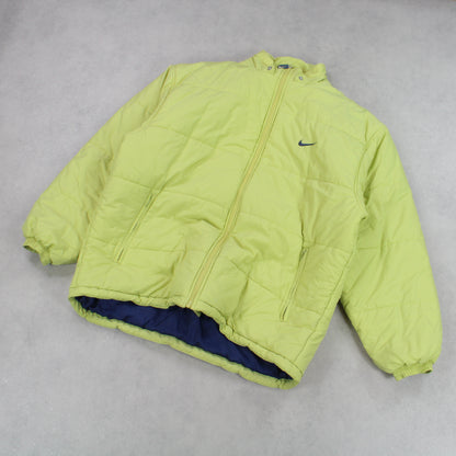 RARE 1990s Vintage Nike Puffer Jacket Yellow - (XL)