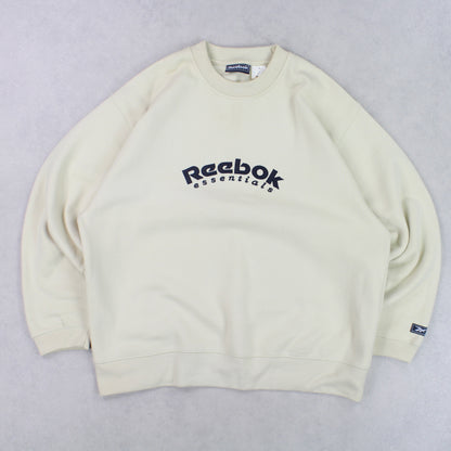 RARE Vintage 1990s Reebok Sweatshirt Cream - (L)