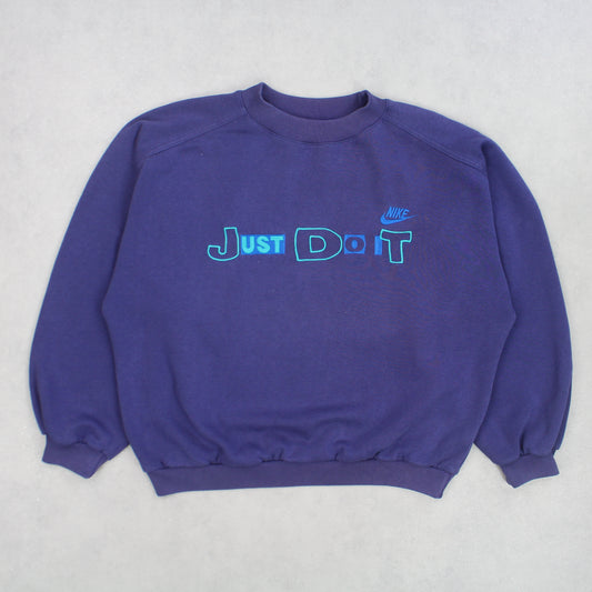 RARE Vintage 1990s Nike Just Do It Sweatshirt Purple - (S)