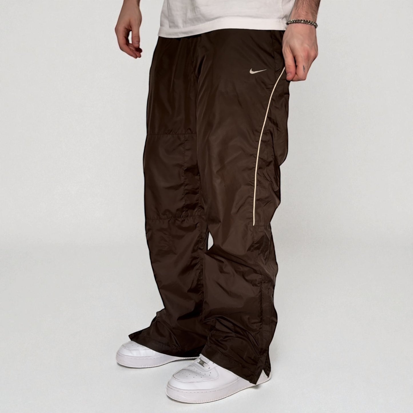 SUPER RARE 2000s Nike Trackpants Brown - (M)