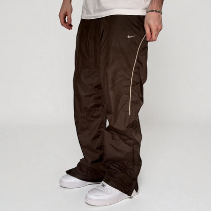 SUPER RARE 2000s Nike Trackpants Brown - (M)