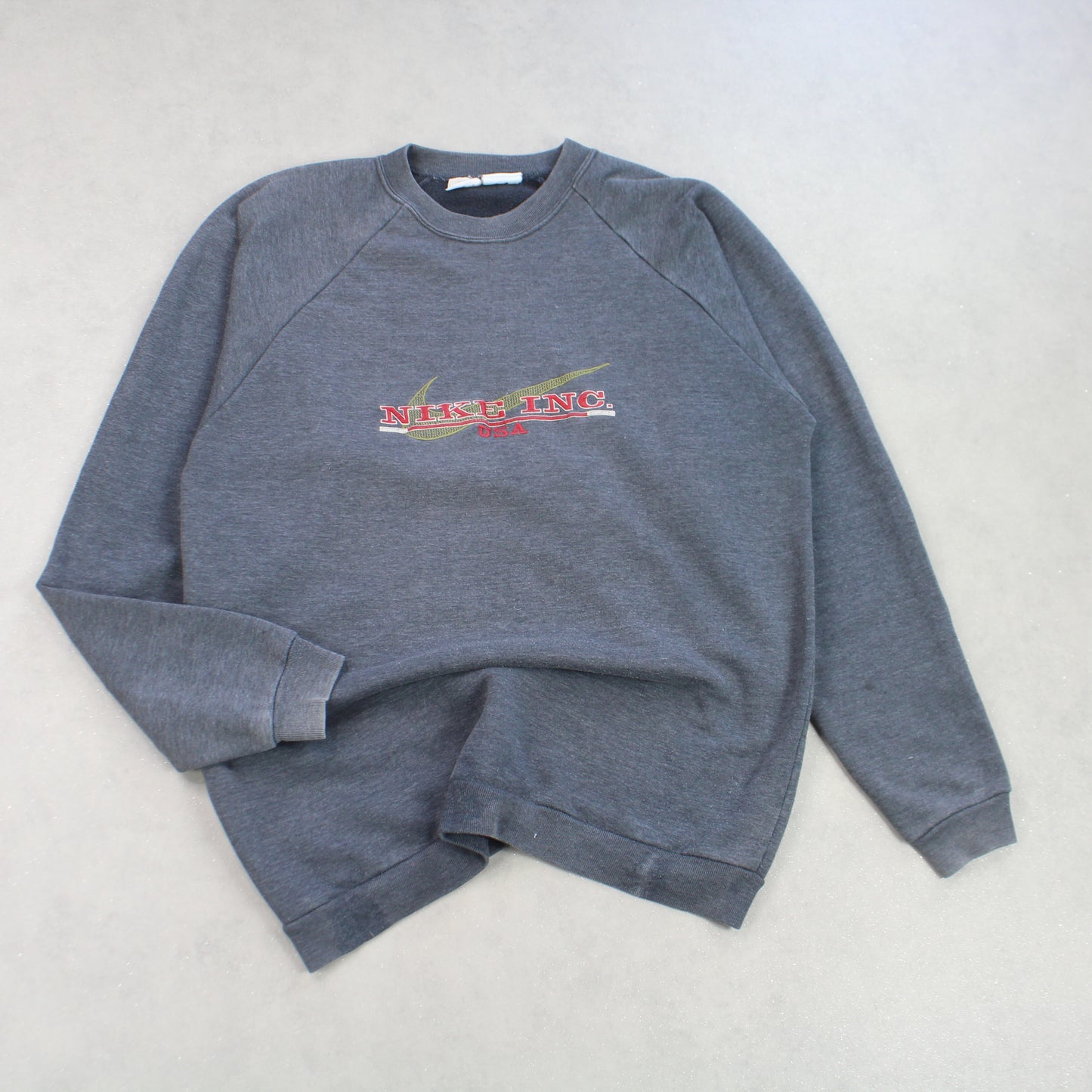 RARE Vintage 1990s Nike Spell Out Sweatshirt Grey - (L)