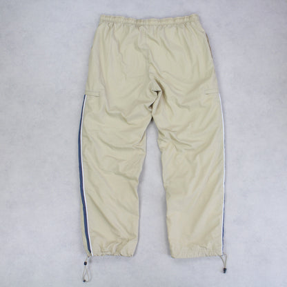 RARE Vintage 00s Baggy Nike Trackpants Cream - (XL)