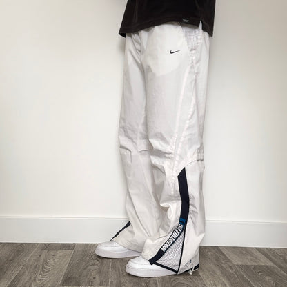 SUPER RARE 2000s Nike Athletic Trackpants White - (L)