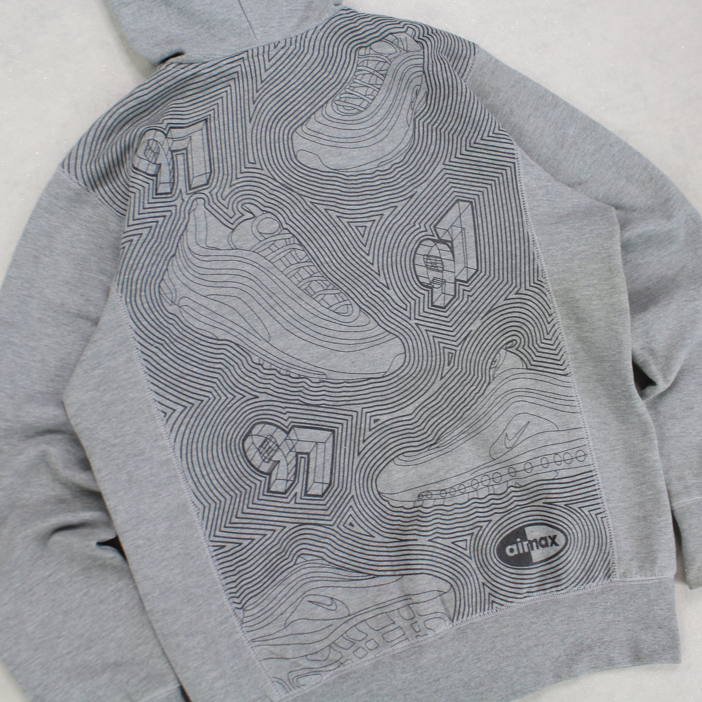 SUPER RARE 2000s Nike Air Max 97 Zip Up Hoodie Grey - (M)