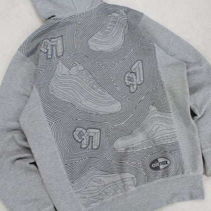 SUPER RARE 2000s Nike Air Max 97 Zip Up Hoodie Grey - (M)