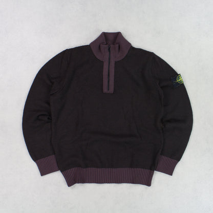 RARE Stone Island 1/4 Zip Jumper Brown - (S)