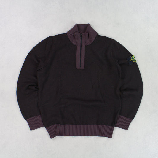 RARE Stone Island 1/4 Zip Jumper Brown - (S)