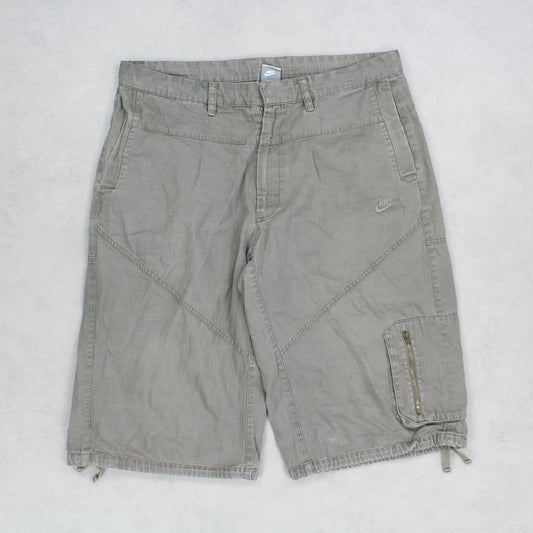 RARE Vintage 00s Nike Cargo Shorts Grey - (XL)