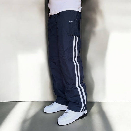 RARE 2000s Baggy Nike Trackpants Navy - (L)