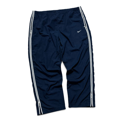 RARE 2000s Nike Short Leg Trackpants Navy - (L)