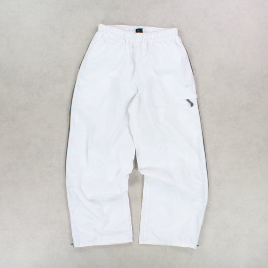 RARE 00s Baggy Nike Trackpants White - (M)