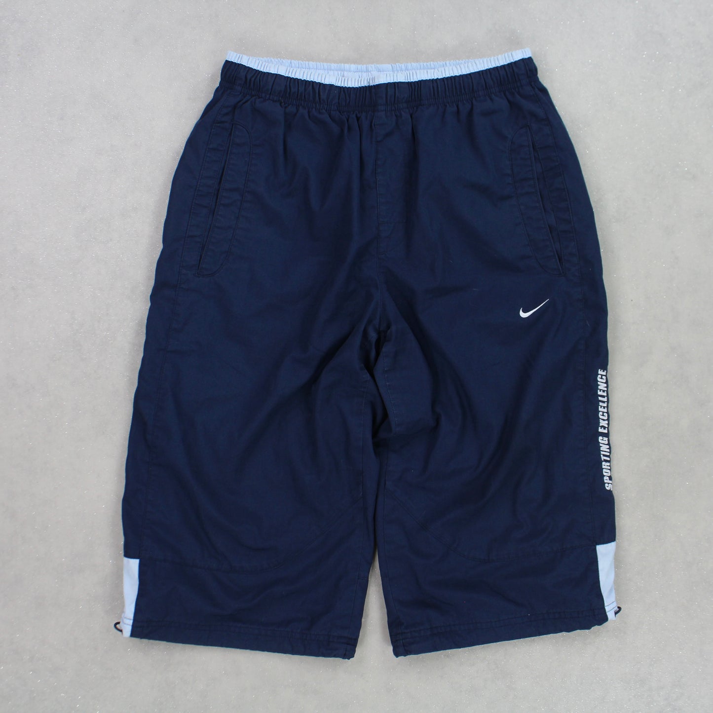 RARE 00s Nike 3/4 Track Shorts Navy - (S)