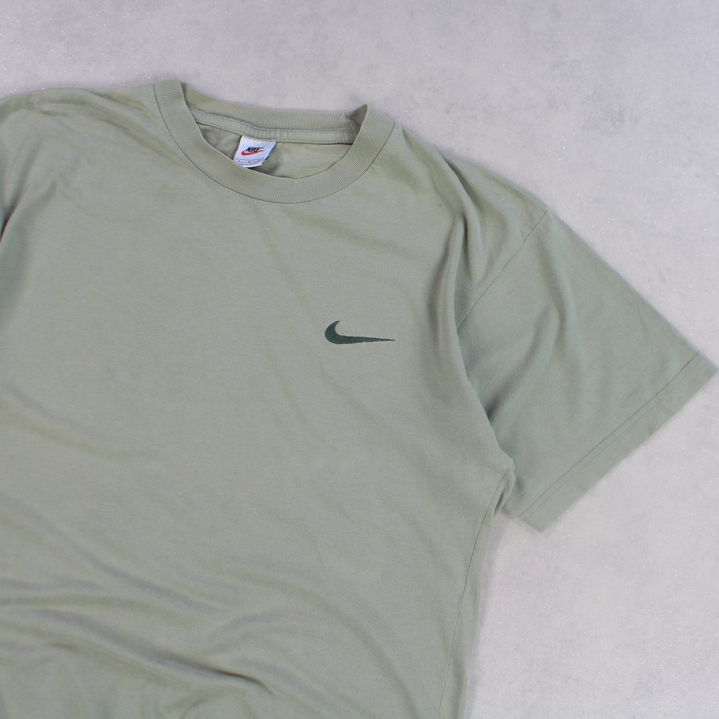 RARE 90s Nike Heavyweight T-Shirt Green - (M)