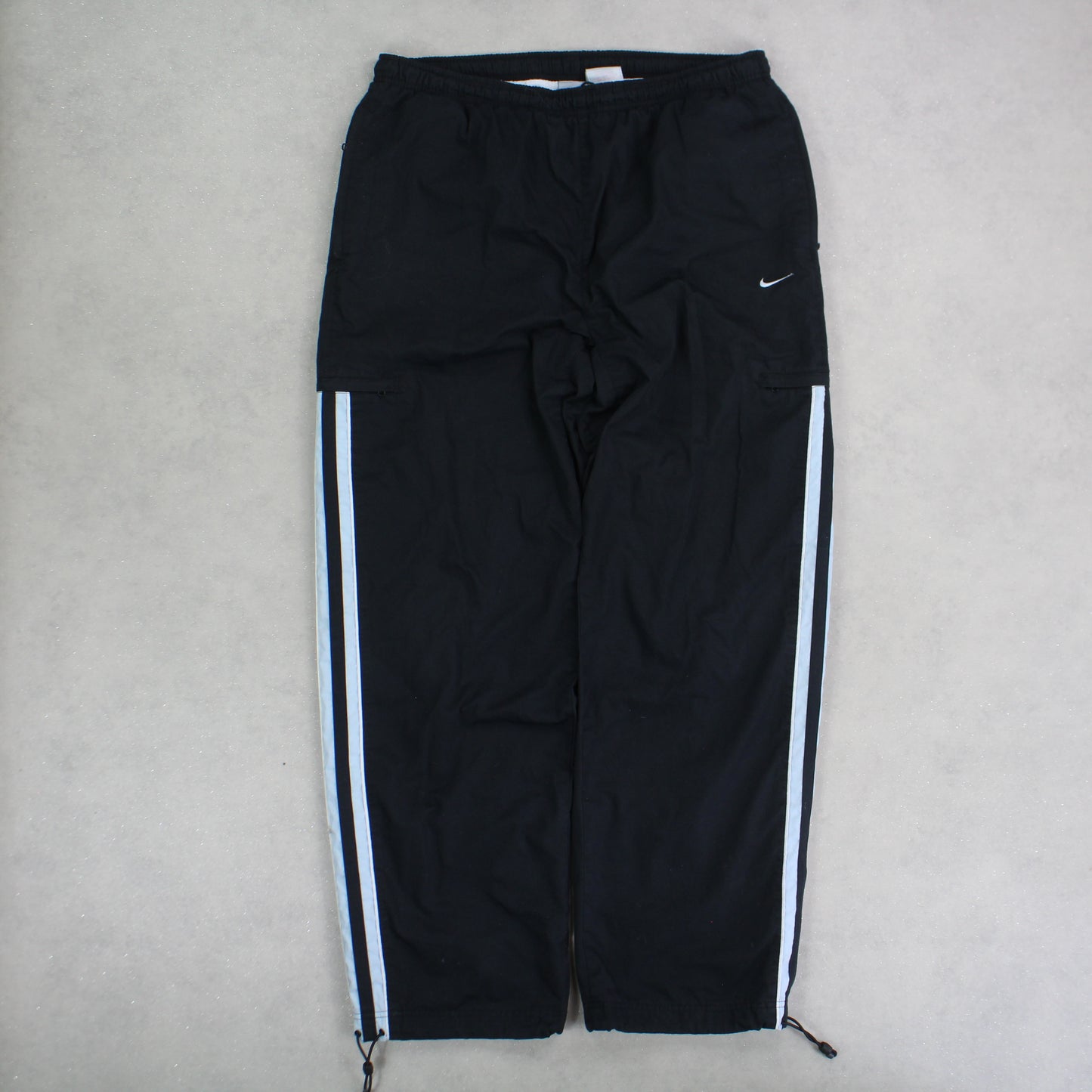 RARE 00s Baggy Nike Trackpants Black - (XL)