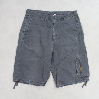 RARE Vintage 00s Nike Cargo Shorts Grey - (L)