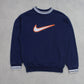 RARE Vintage 1990s Nike Swoosh Sweatshirt Navy - (S)