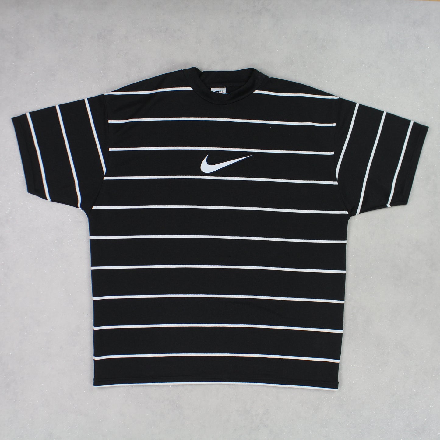 RARE Vintage 1990s Nike Swoosh T-Shirt Black - (L)