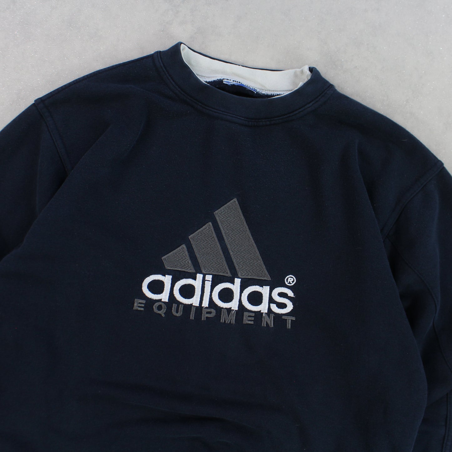 RARE 90s Adidas EQT Sweatshirt Navy - (M)