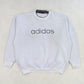 RARE 1990s Adidas Spell Out Sweatshirt Grey - (M)