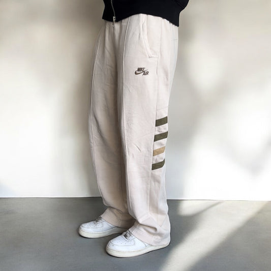 RARE 2000s Baggy Nike Joggers Cream - (XL)