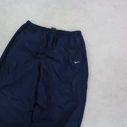 RARE 00s Nike Baggy Trackpants Navy - (M)