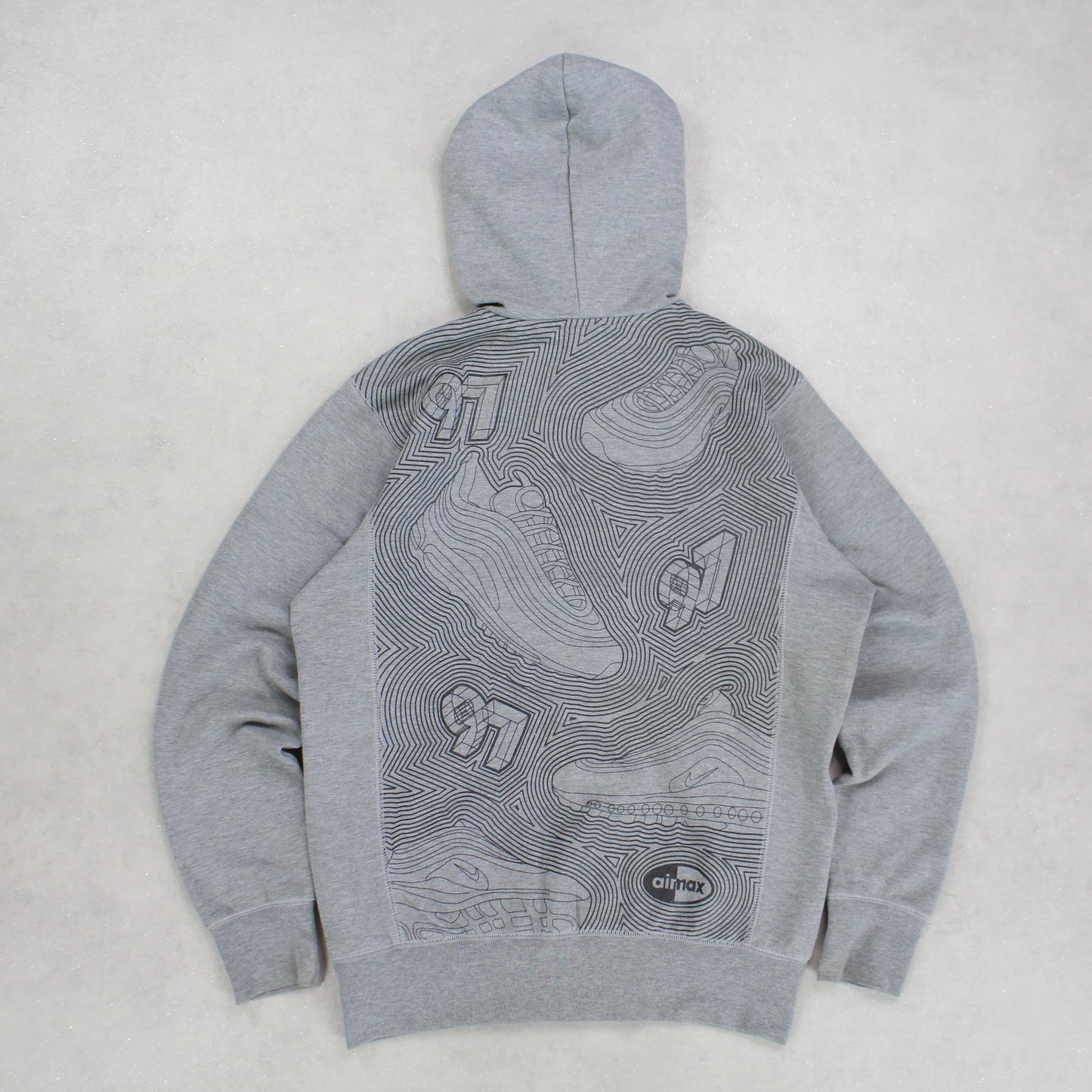 SUPER RARE 2000s Nike Air Max 97 Zip Up Hoodie Grey - (M)