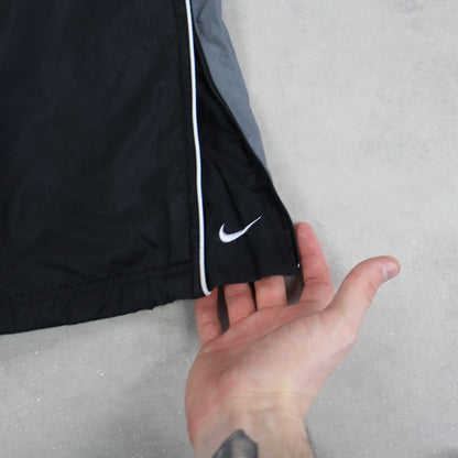 RARE 00s Nike Baggy Trackpants Black - (L)