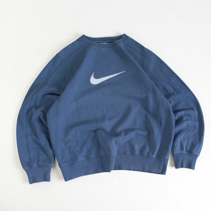 RARE 2000s Nike Swoosh Sweatshirt Blue - (L)
