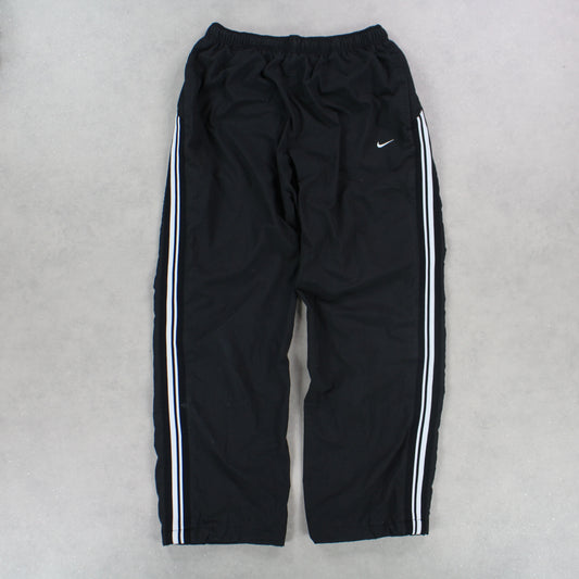 RARE 00s Baggy Nike Trackpants Black - (L)