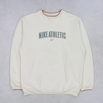 RARE Vintage 00s Nike Spell Out Sweatshirt Cream - (XL)