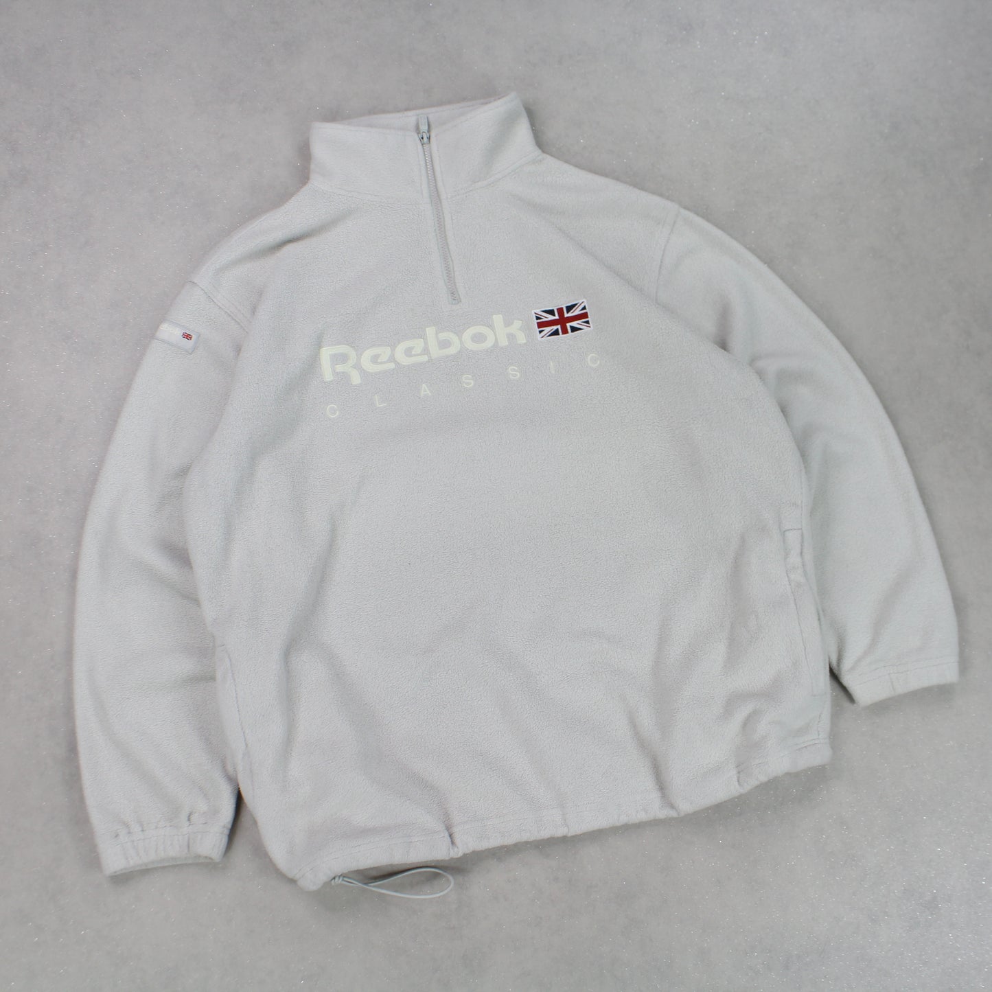 RARE 90s Reebok 1/4 Zip Fleece Cream - (L)