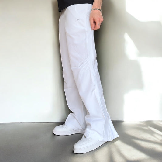 RARE 00s Womens Nike Trackpants White - (S)