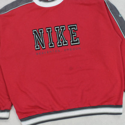 SUPER RARE Vintage 1990s Nike Sweatshirt Red - (L)