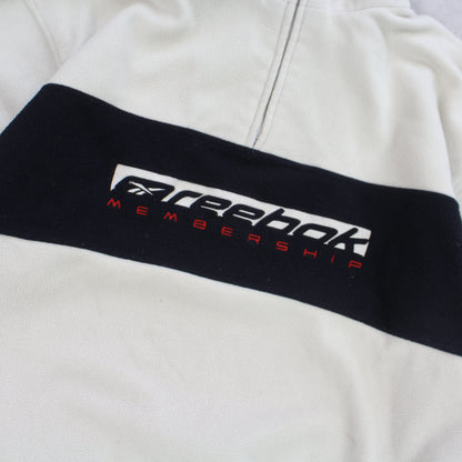 RARE Vintage 1990s Reebok 1/4 Zip Fleece Cream - (L)