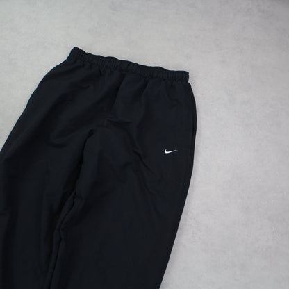 RARE 00s Nike Baggy Trackpants Black - (M)