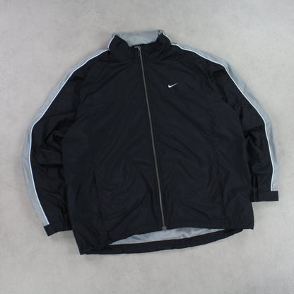 RARE 00s Nike Track Jacket Black - (XL)