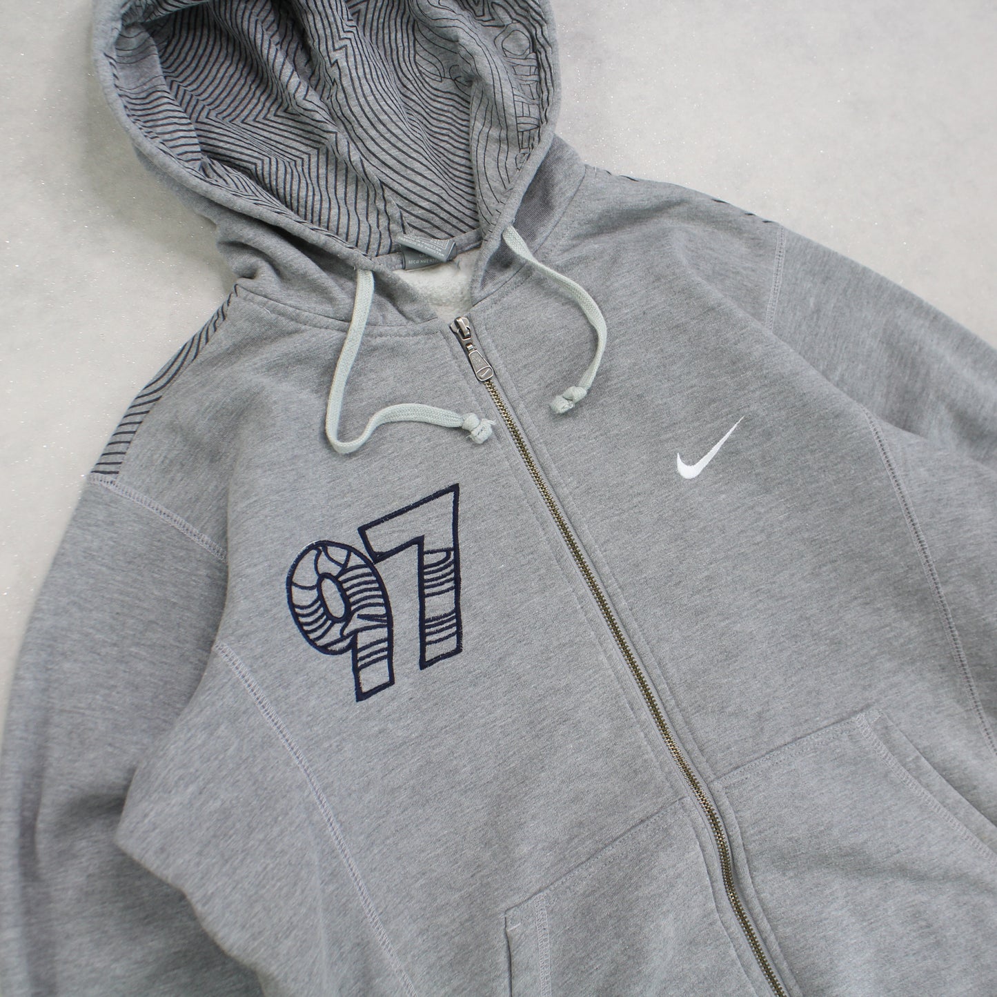 SUPER RARE 2000s Nike Air Max 97 Zip Up Hoodie Grey - (M)