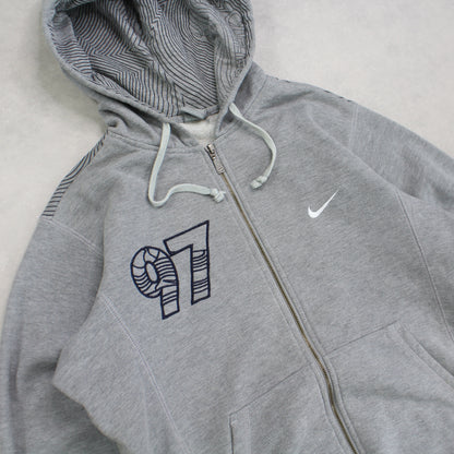 SUPER RARE 2000s Nike Air Max 97 Zip Up Hoodie Grey - (M)