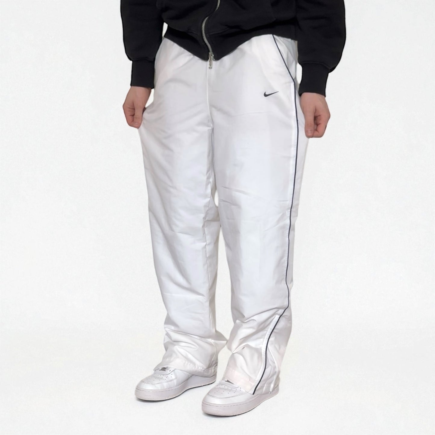 SUPER RARE 2000s Nike Trackpants White - (M)