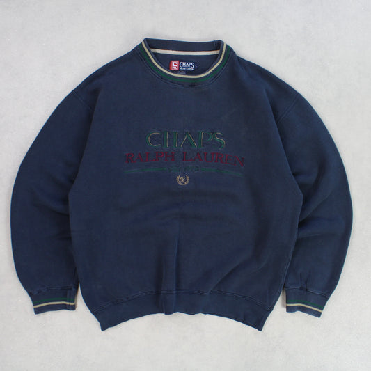 RARE Vintage 1990s Chaps Ralph Lauren Sweatshirt Navy - (M)