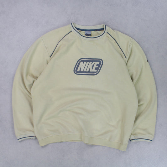 RARE 00s Nike Sweatshirt Yellow - (L)