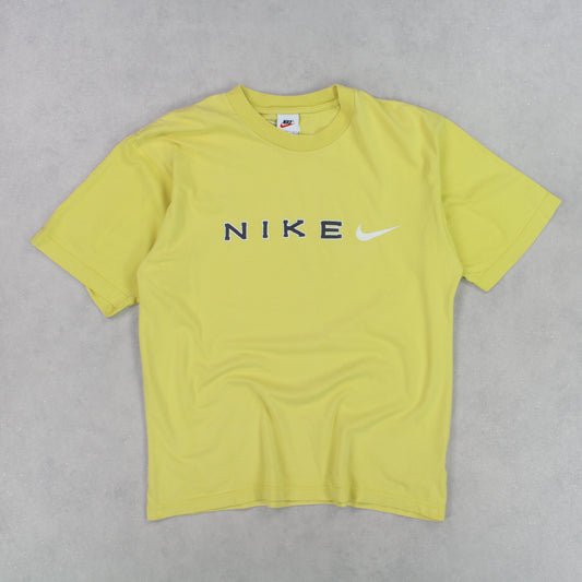 RARE Vintage 1990s Nike T-Shirt Yellow - (S)