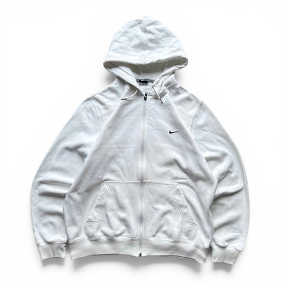 RARE 2000s Nike Zip Hoodie White - (L)