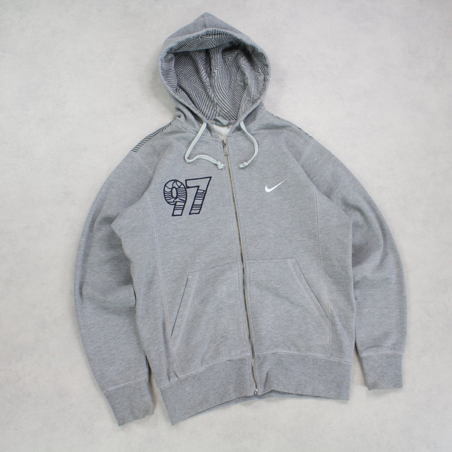 SUPER RARE 2000s Nike Air Max 97 Zip Up Hoodie Grey - (M)