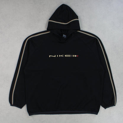 SUPER RARE Vintage 1990s Nike Spell Out Hoodie Black - (XL)