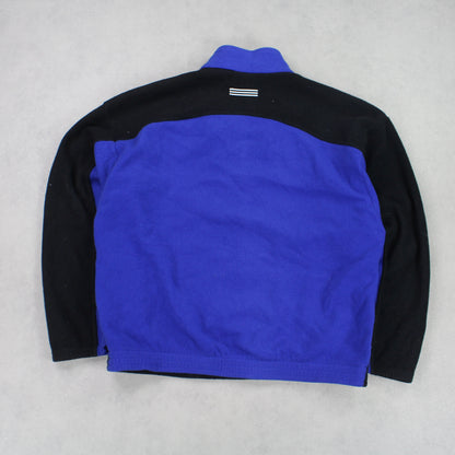 SUPER RARE Vintage 1990s Adidas 1/4 Zip Fleece Blue - (L)