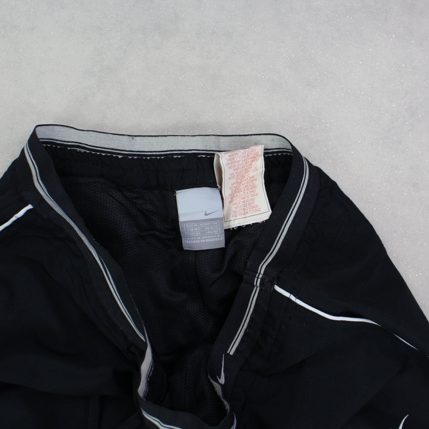 RARE 00s Nike Baggy Trackpants Black - (M)